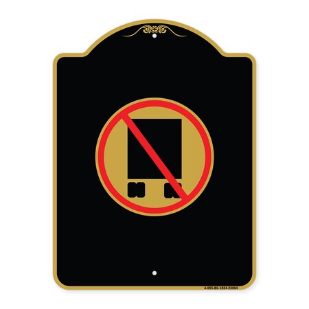 Signmission Designer Series National Network Prohibited, Black & Gold Aluminum Sign, 18" x 24", BG-1824-23864 A-DES-BG-1824-23864